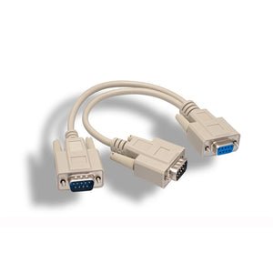 6 inches RS-232 DB9 Female to Male x 2 Splitter Cable - EWAAY.COM