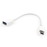 6 Inches USB-C Male to USB 3.0 A-Female Adapter Converter White