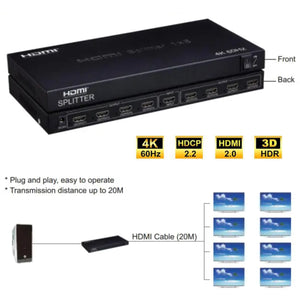8Way HDMI Splitter 4K@60Hz HDMI v2.0, HDCP 2.2 - EWAAY.COM