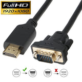3Ft HDMI to VGA Active Converter Cable 1920x1200 / 1080p