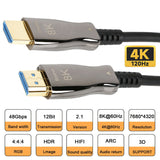 200Ft AOC Fiber Optic HDMI 2.1 Cable 4K@120Hz, 8K@60Hz 4:4:4 48Gbps CL3 Rated