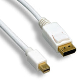 3Ft Mini DisplayPort to DisplayPort Cable with Latch White