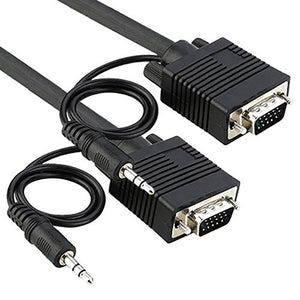 SVGA Cable w/Audio, VGA Monitor Cable with 3.5mm Stereo Audio - EWAAY.COM