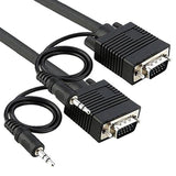 SVGA Cable w/Audio, VGA Monitor Cable with 3.5mm Stereo Audio