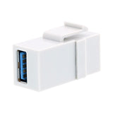 USB 3.0 Type A Female to Female Keystone Coupler White - EWAAY.COM