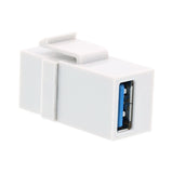 USB 3.0 Type A Female to Female Keystone Coupler White - EWAAY.COM