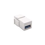 USB 3.0 Type A Female to Female Keystone Coupler White - EWAAY.COM