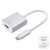 6 Inches USB Type C to HDMI Female Adapter Silver 4K 30Hz