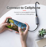 USB Type-C Gigabit Ethernet Adapter (10/100/1000Mbps) Black - EWAAY.COM
