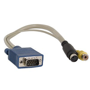 1Ft VGA to S-Video/RCA Cable HD15Male/S-Video F + RCA-F