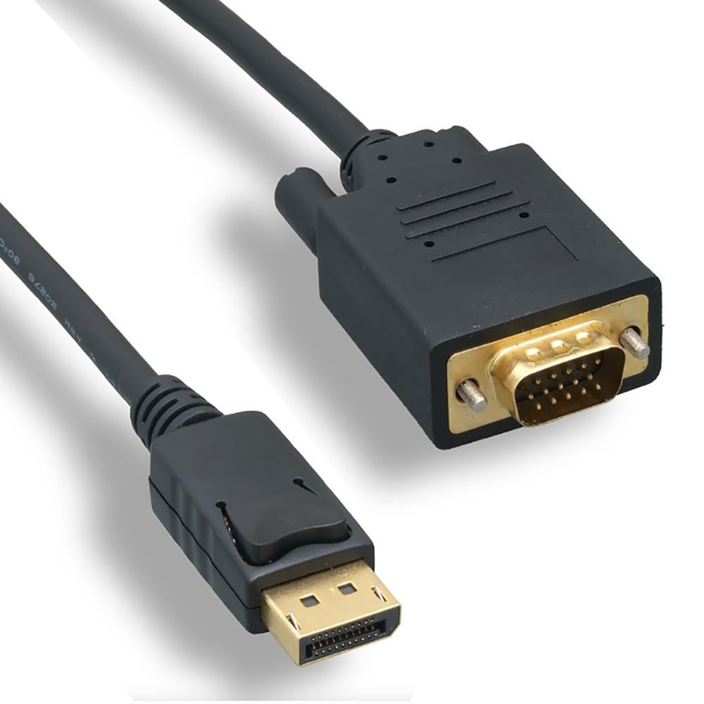 Premium Display Port to VGA Cable Male to Male 28AWG - EWAAY.COM